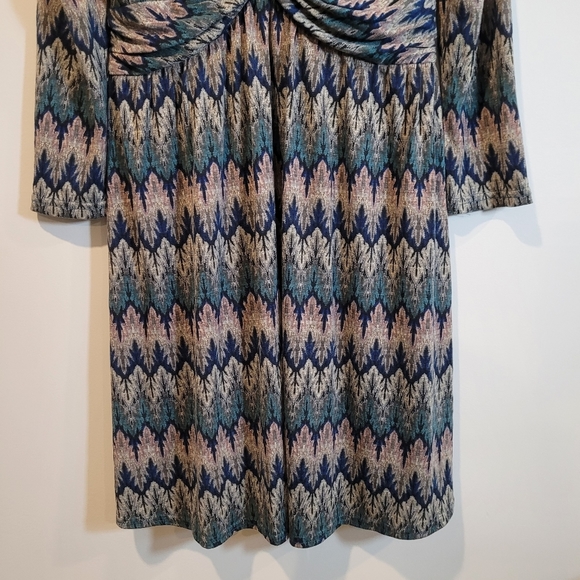 Uncle Frank USA Chevron Zig Zag Multicolor Knit Midi Dress Sz S - Picture 5 of 12